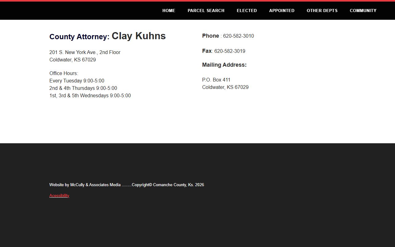 Comanche County court records County Attorney contact page