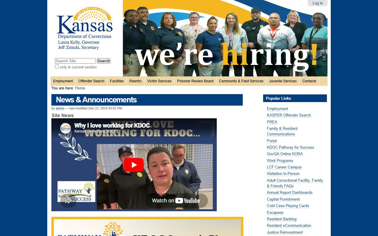 Comanche County criminal court records and Kansas Department of Corrections access