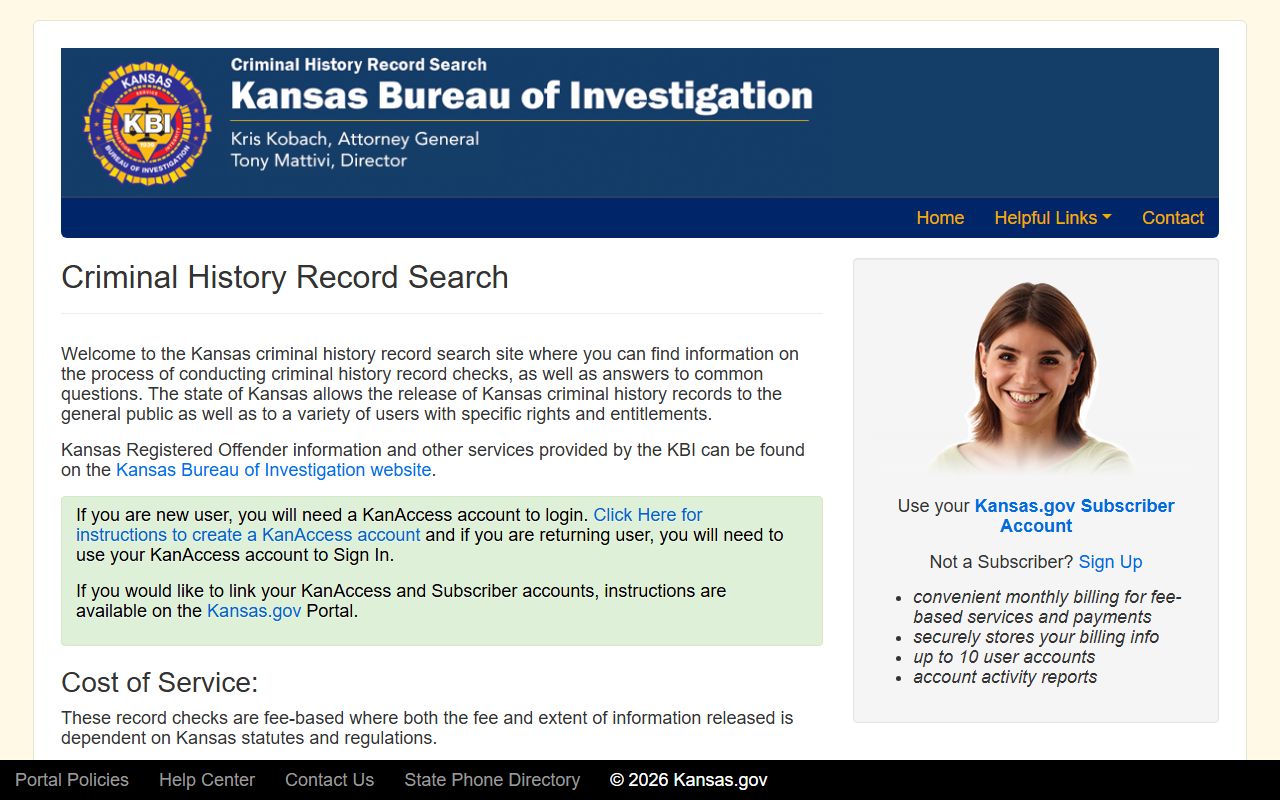 Comanche County inmate records KBI criminal history search route