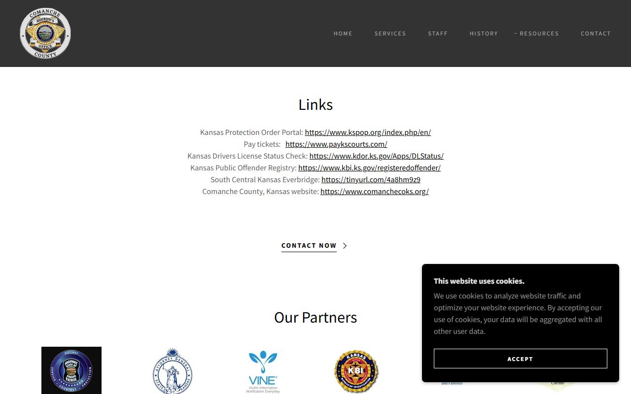 Comanche County warrant records sheriff resources with PayKSCourts links